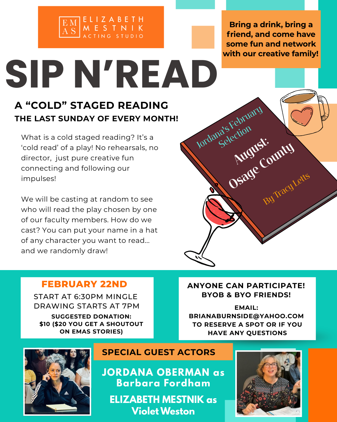 Sip N' Read: A "Cold" Staged Reading - The Last Sunday of Every Month!